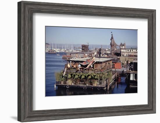 Two-Story Floating Home Covered in Hanging and Potted Plants, Sausalito, CA, 1971-Michael Rougier-Framed Photographic Print