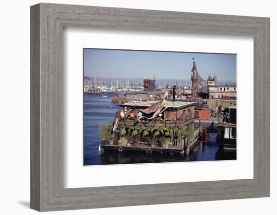 Two-Story Floating Home Covered in Hanging and Potted Plants, Sausalito, CA, 1971-Michael Rougier-Framed Photographic Print