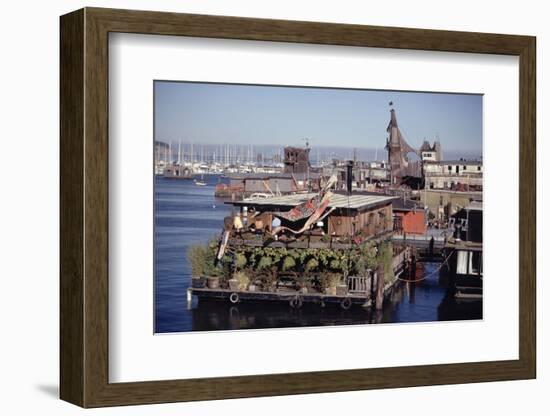 Two-Story Floating Home Covered in Hanging and Potted Plants, Sausalito, CA, 1971-Michael Rougier-Framed Photographic Print