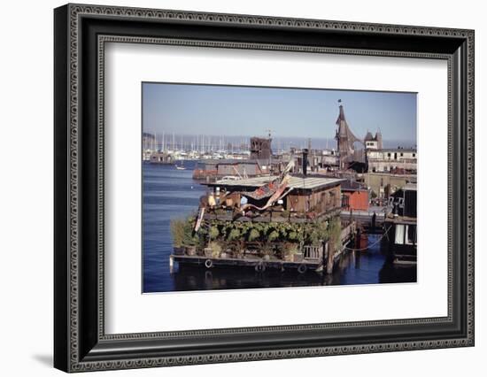 Two-Story Floating Home Covered in Hanging and Potted Plants, Sausalito, CA, 1971-Michael Rougier-Framed Photographic Print