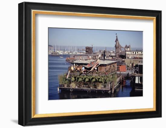 Two-Story Floating Home Covered in Hanging and Potted Plants, Sausalito, CA, 1971-Michael Rougier-Framed Photographic Print