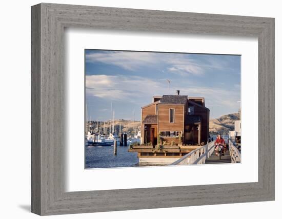 Two-Story, Wooden Floating Home, Sausalito, California, 1971-Michael Rougier-Framed Photographic Print