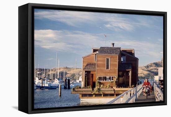 Two-Story, Wooden Floating Home, Sausalito, California, 1971-Michael Rougier-Framed Premier Image Canvas