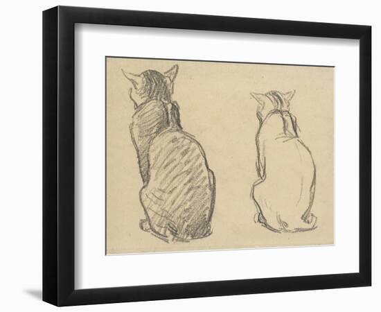 Two Studies of a Cat-Theophile Alexandre Steinlen-Framed Giclee Print