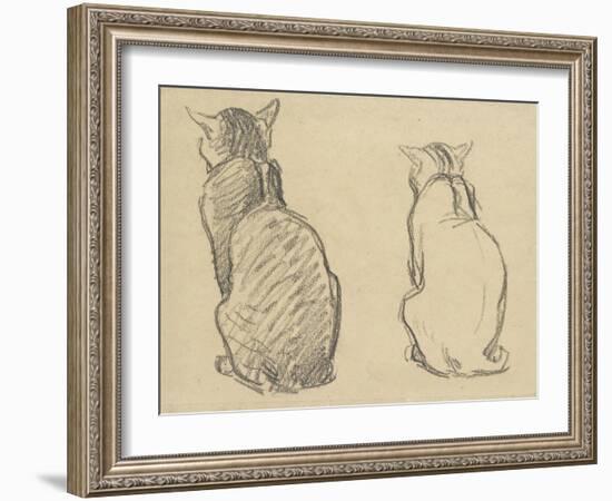 Two Studies of a Cat-Theophile Alexandre Steinlen-Framed Giclee Print