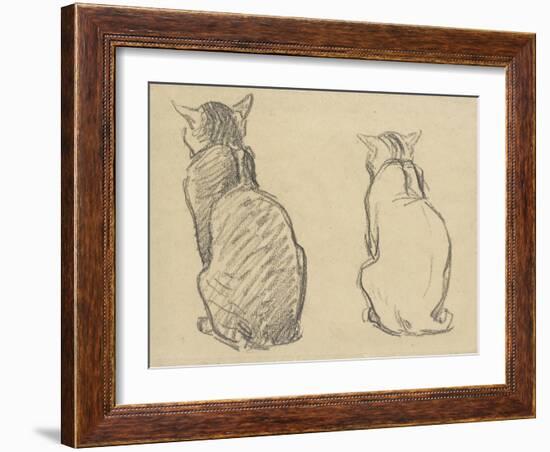 Two Studies of a Cat-Theophile Alexandre Steinlen-Framed Giclee Print