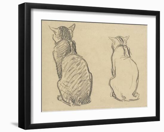 Two Studies of a Cat-Theophile Alexandre Steinlen-Framed Giclee Print