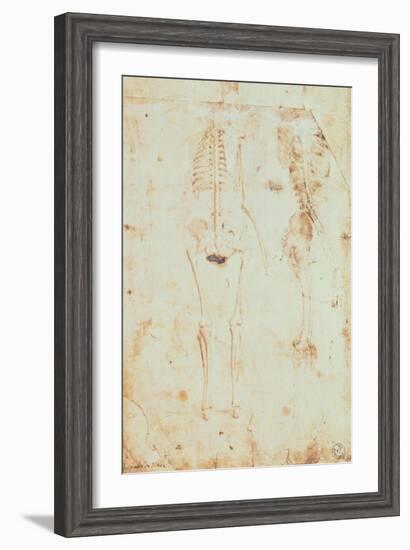 Two Studies of a Hanging Skeleton-Leonardo da Vinci-Framed Giclee Print