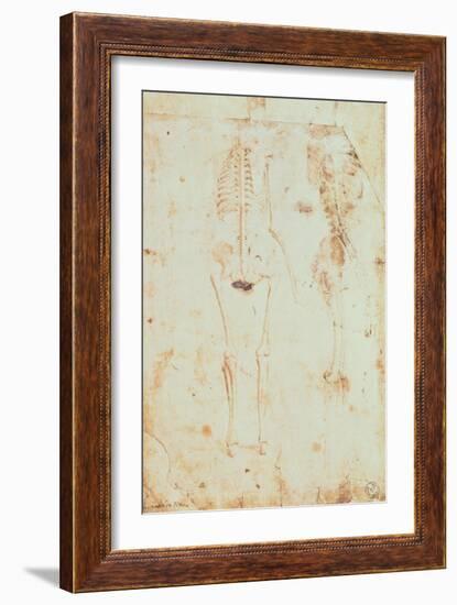 Two Studies of a Hanging Skeleton-Leonardo da Vinci-Framed Giclee Print
