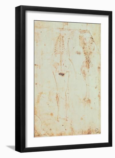 Two Studies of a Hanging Skeleton-Leonardo da Vinci-Framed Giclee Print