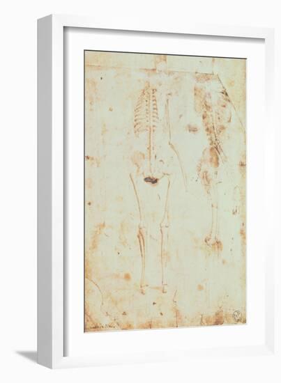 Two Studies of a Hanging Skeleton-Leonardo da Vinci-Framed Giclee Print