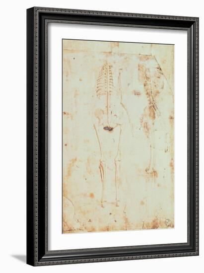 Two Studies of a Hanging Skeleton-Leonardo da Vinci-Framed Giclee Print