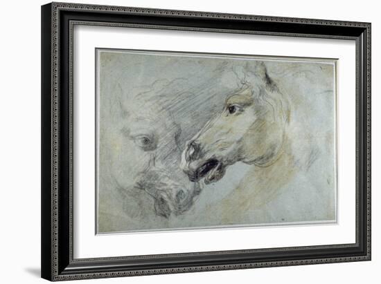 Two Studies of a Horse's Head-Jan Boeckhorst-Framed Giclee Print