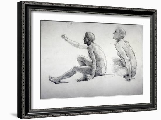 Two Studies of a Seated Male Nude, C1864-1930-Anna Lea Merritt-Framed Giclee Print