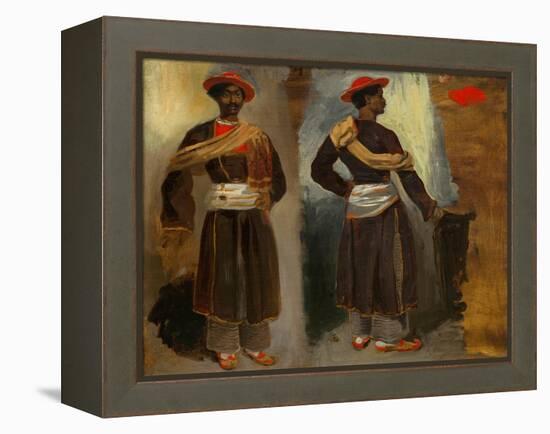 Two Studies of a Standing Indian from Calcutta, C. 1823-24 (Oil on Canvas)-Ferdinand Victor Eugene Delacroix-Framed Premier Image Canvas