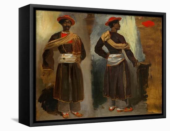 Two Studies of a Standing Indian from Calcutta, C. 1823-24 (Oil on Canvas)-Ferdinand Victor Eugene Delacroix-Framed Premier Image Canvas