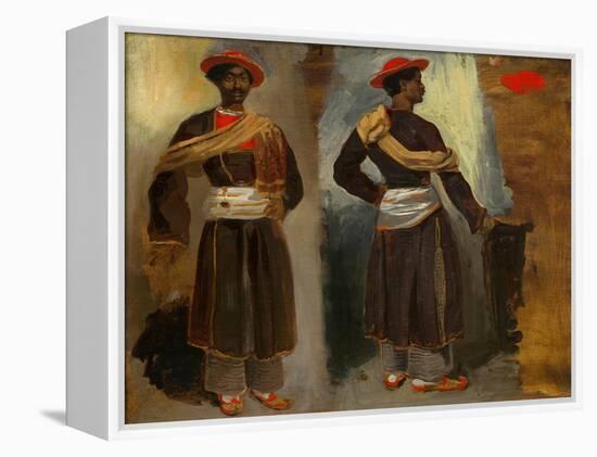 Two Studies of a Standing Indian from Calcutta, C. 1823-24 (Oil on Canvas)-Ferdinand Victor Eugene Delacroix-Framed Premier Image Canvas