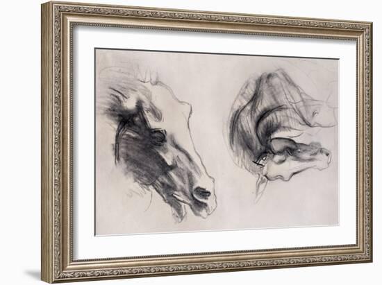 Two Studies of Horses' Heads-John Singer Sargent-Framed Giclee Print