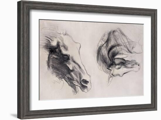 Two Studies of Horses' Heads-John Singer Sargent-Framed Giclee Print