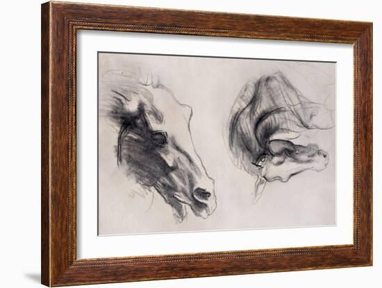 Two Studies of Horses' Heads-John Singer Sargent-Framed Giclee Print