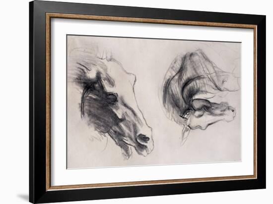 Two Studies of Horses' Heads-John Singer Sargent-Framed Giclee Print