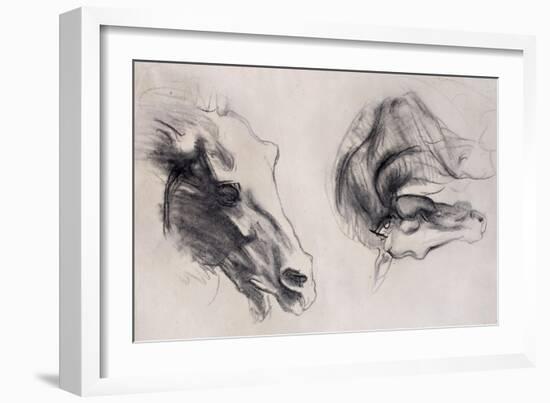 Two Studies of Horses' Heads-John Singer Sargent-Framed Giclee Print