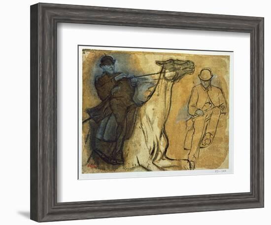 Two Studies of Riders-Edgar Degas-Framed Giclee Print