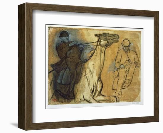 Two Studies of Riders-Edgar Degas-Framed Giclee Print