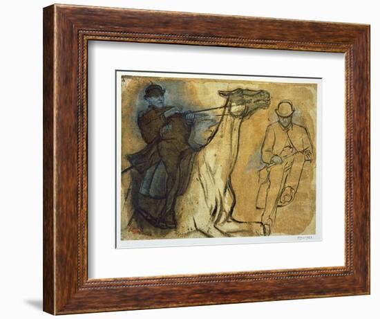 Two Studies of Riders-Edgar Degas-Framed Giclee Print