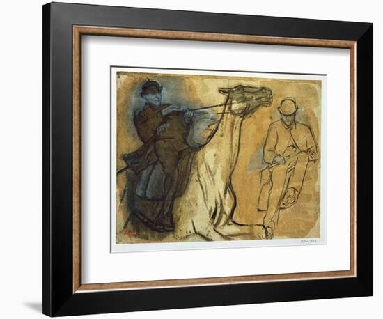 Two Studies of Riders-Edgar Degas-Framed Giclee Print