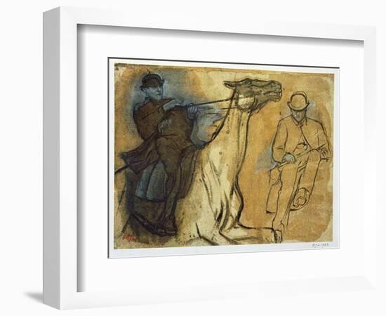 Two Studies of Riders-Edgar Degas-Framed Giclee Print