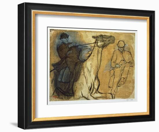 Two Studies of Riders-Edgar Degas-Framed Giclee Print