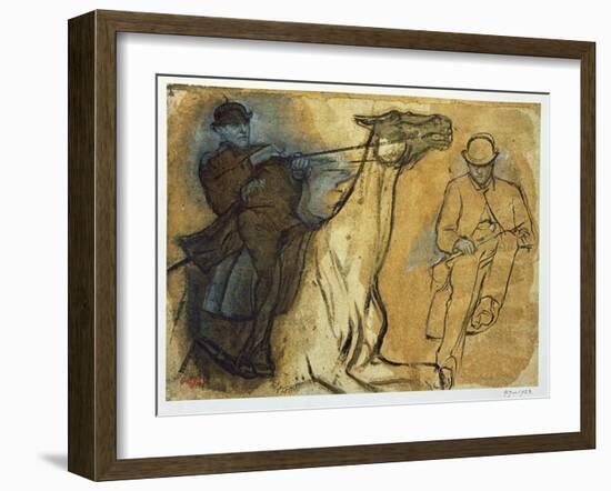 Two Studies of Riders-Edgar Degas-Framed Giclee Print