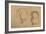 Two Studies of Seated Nude-Gustav Klimt-Framed Giclee Print