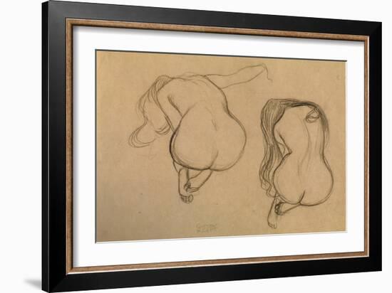 Two Studies of Seated Nude-Gustav Klimt-Framed Giclee Print