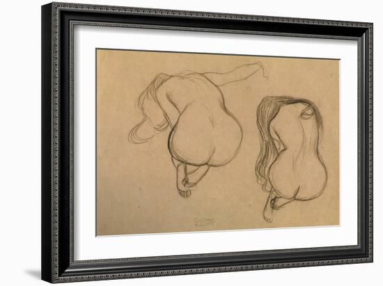 Two Studies of Seated Nude-Gustav Klimt-Framed Giclee Print