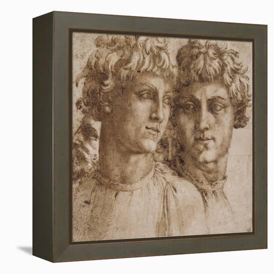 Two Studies of the Head of a Youth, C.1550-Baccio Bandinelli-Framed Premier Image Canvas