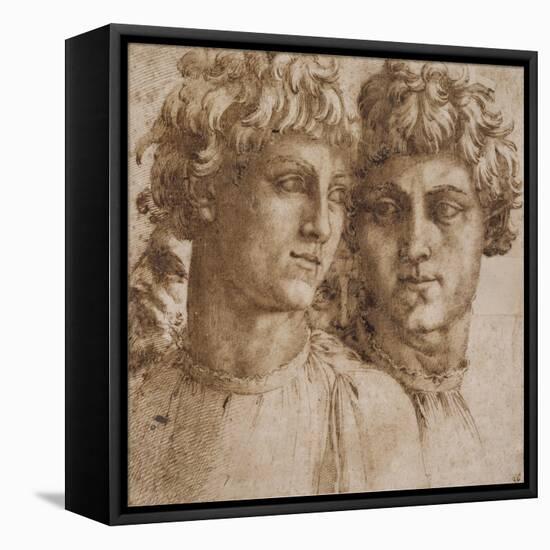 Two Studies of the Head of a Youth, C.1550-Baccio Bandinelli-Framed Premier Image Canvas