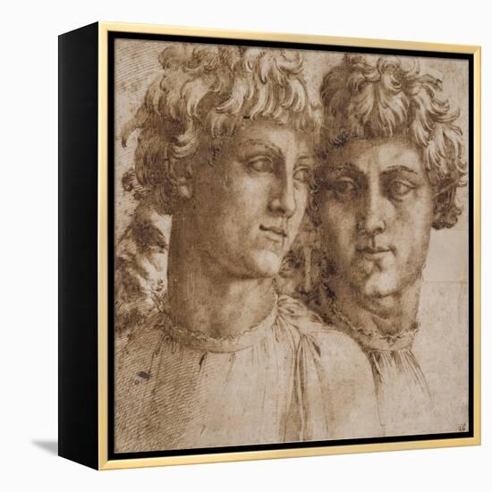 Two Studies of the Head of a Youth, C.1550-Baccio Bandinelli-Framed Premier Image Canvas