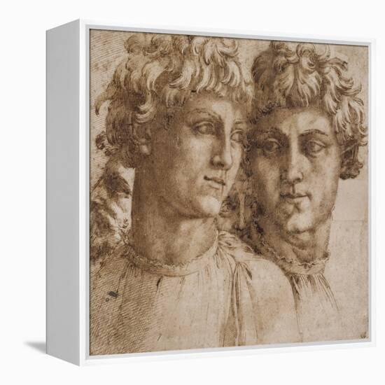 Two Studies of the Head of a Youth, C.1550-Baccio Bandinelli-Framed Premier Image Canvas