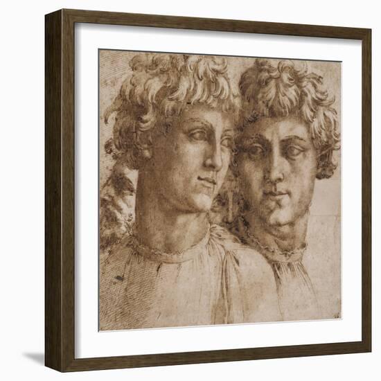 Two Studies of the Head of a Youth, C.1550-Baccio Bandinelli-Framed Giclee Print