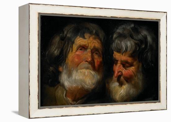 Two Studies of the Head of an Old Man, C.1630-Jacob Jordaens-Framed Premier Image Canvas