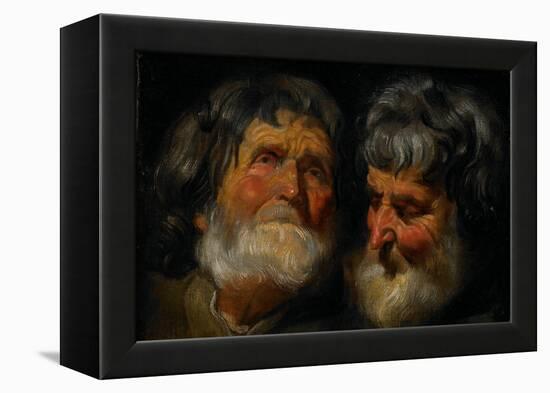 Two Studies of the Head of an Old Man, C.1630-Jacob Jordaens-Framed Premier Image Canvas