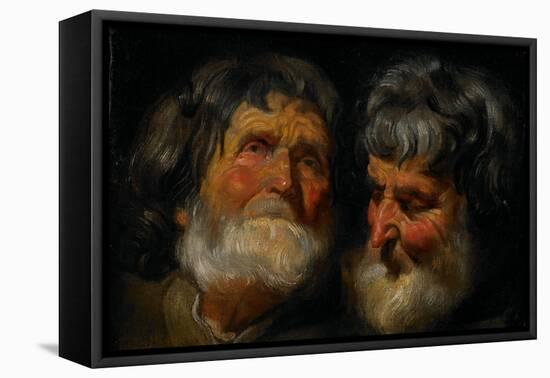 Two Studies of the Head of an Old Man, C.1630-Jacob Jordaens-Framed Premier Image Canvas