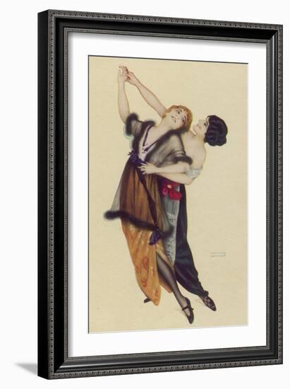 Two Stylishly Dressed Ladies Dance the Tango Stylishly Together-Ernst Ludwig Kirchner-Framed Art Print