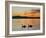 Two Swans Glide across Lake Chiemsee at Sunset near Seebruck, Germany-Diether Endlicher-Framed Photographic Print