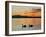 Two Swans Glide across Lake Chiemsee at Sunset near Seebruck, Germany-Diether Endlicher-Framed Photographic Print