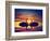 Two Swans Making a Heart Shape at Sunset. Valentine's Day Romantic Concept-Michal Bednarek-Framed Photographic Print