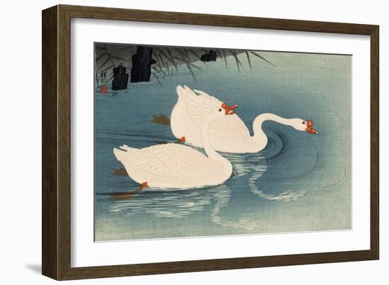 Two Swimming Geese-Koson Ohara-Framed Giclee Print