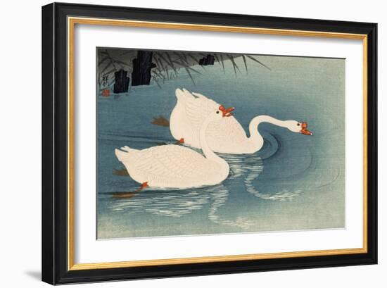 Two Swimming Geese-Koson Ohara-Framed Giclee Print